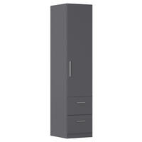 DREHTÜRENSCHRANK 47/210/54 cm,  in Grau, 1 Tür(en)  - Alufarben/Grau, KONVENTIONELL, Holzwerkstoff/Kunststoff (47/210/54cm) - home24