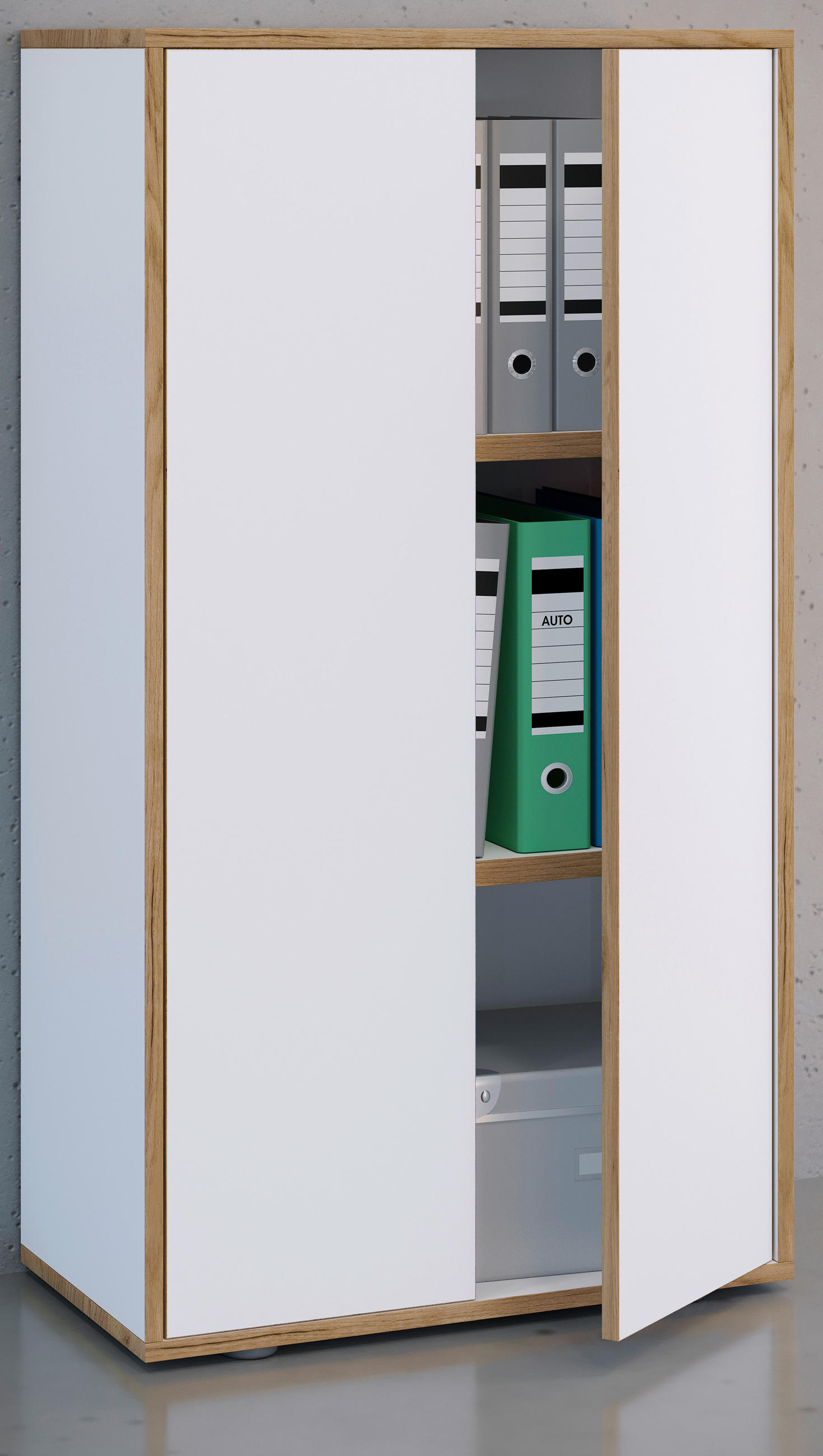 AKTENSCHRANK 60/110/33 cm  - Honigeiche/Weiss, Design, Holzwerkstoff (60/110/33cm) - MID.YOU