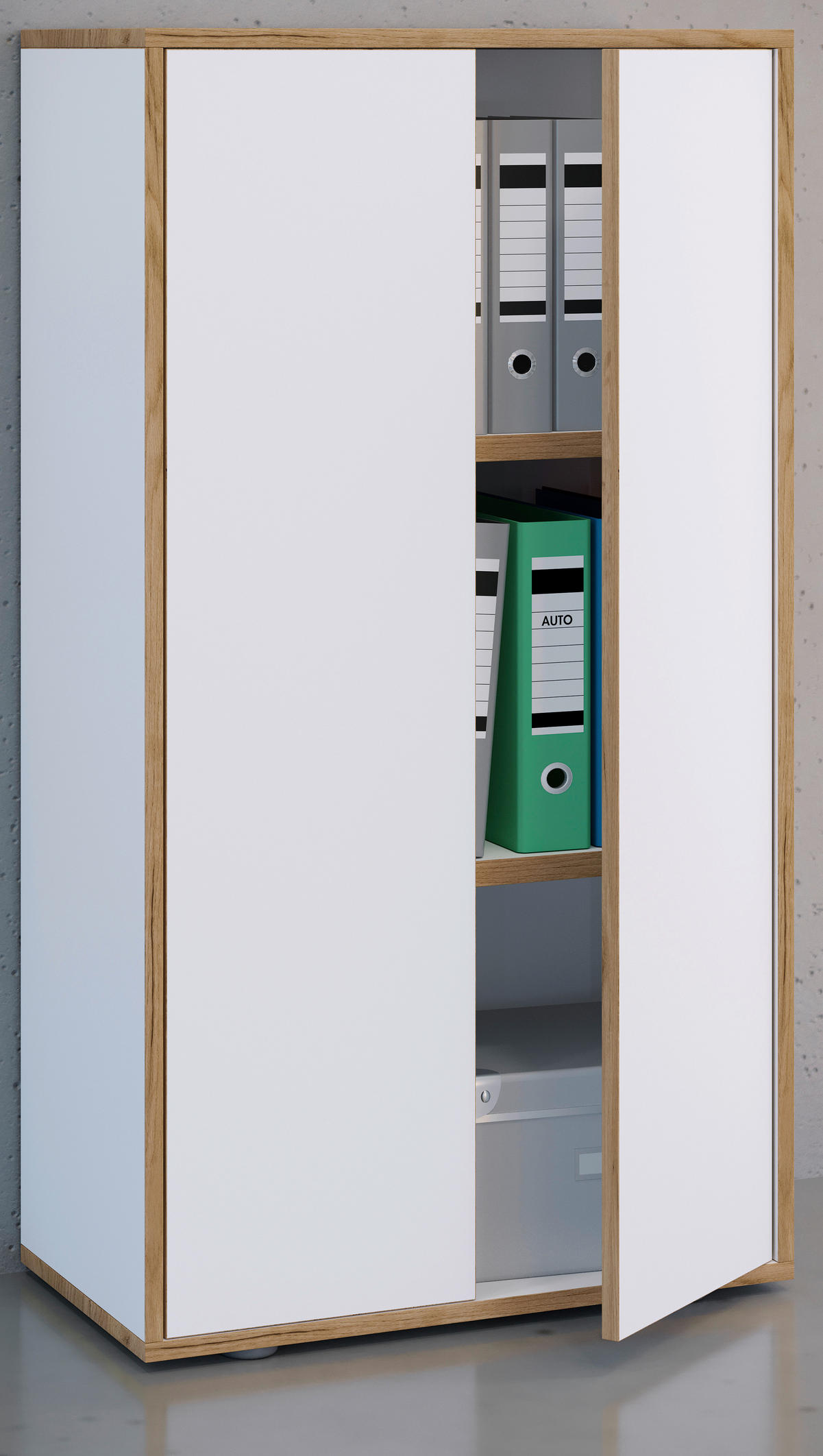 AKTENSCHRANK 60/110/33 cm  - Honigeiche/Weiss, Design, Holzwerkstoff (60/110/33cm) - MID.YOU