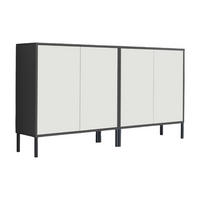 SIDEBOARD Mailand Set 2 + MF  in 158/86/33 cm  - Anthrazit/Weiß, MODERN, Holzwerkstoff/Metall (158/86/33cm) - MID.YOU