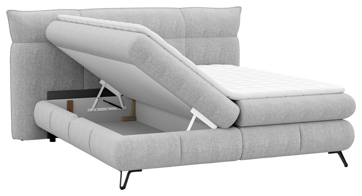 BOXSÄNG 180/200 cm  i grå  - svart/grå, Design, metall/textil (180/200cm) - Glandor