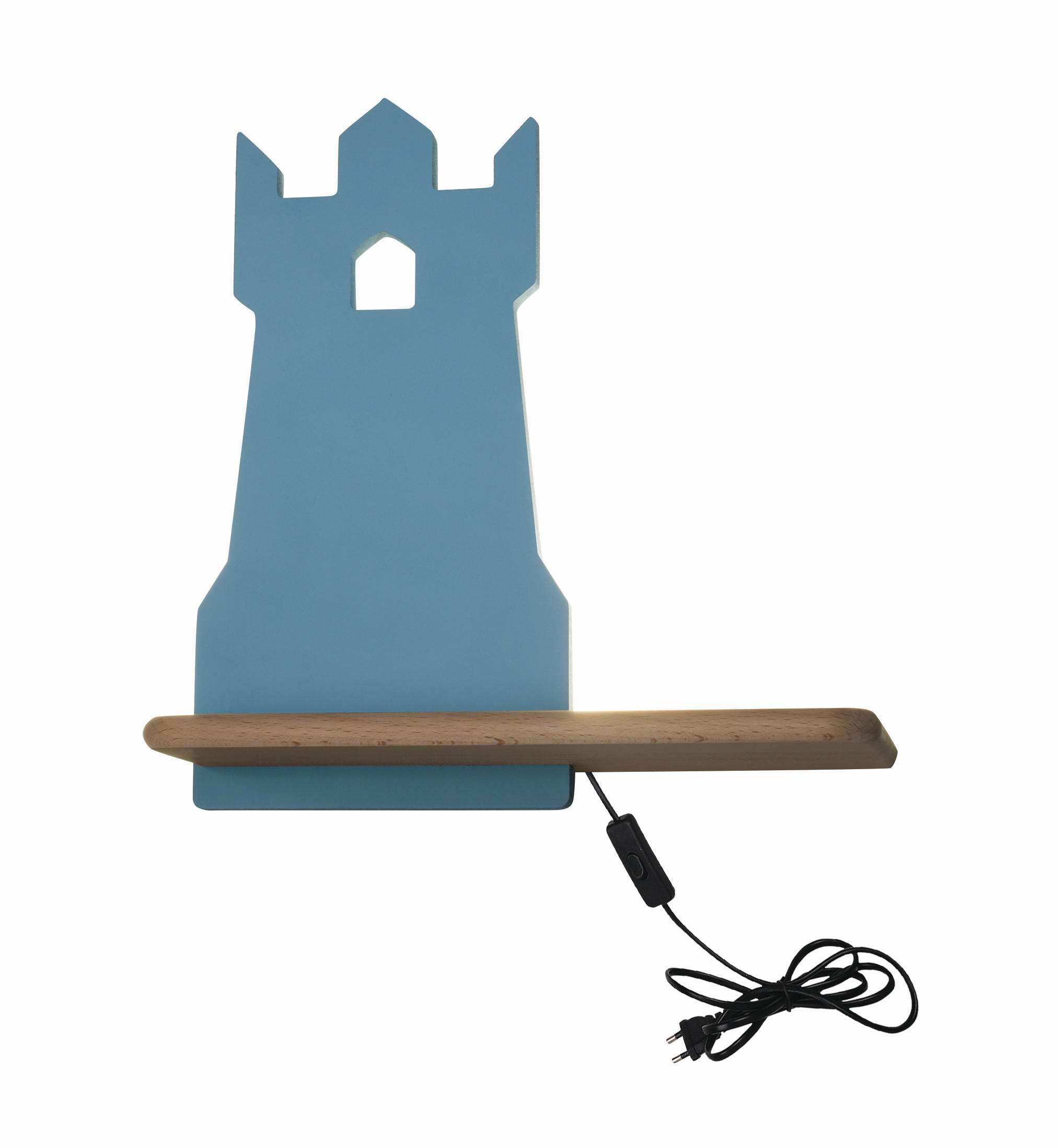 KINDERWANDLEUCHTE Tower 27/12/28.5 cm  - Blau, Basics, Holz/Holzwerkstoff (27/12/28.5cm)