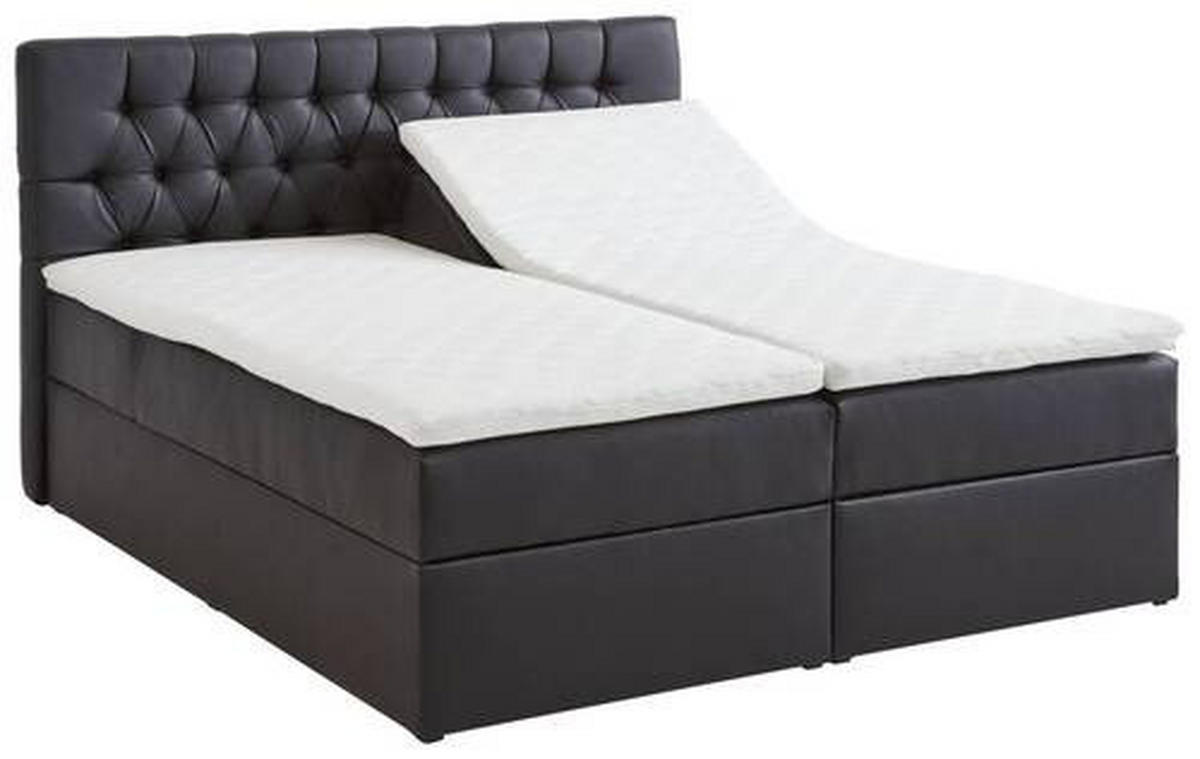 BOX-ÁGY 180/200 cm  fekete  - fekete, Modern, műanyag/textil (180/200cm) - MID.YOU