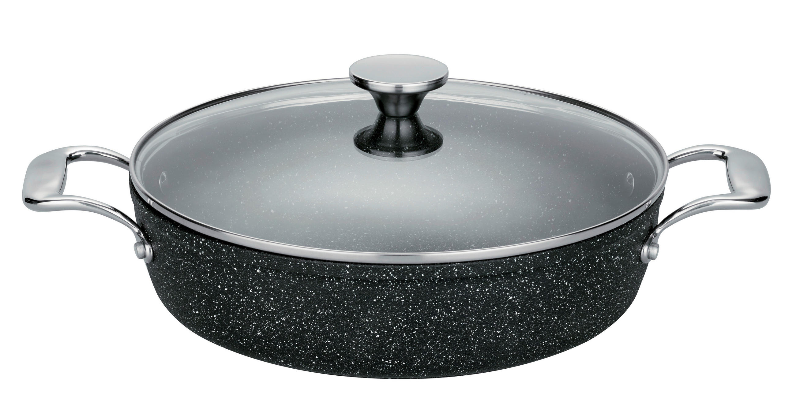 SERVIERPFANNE Granit Professional 28 cm  - Schwarz, Basics, Metall (28cm) - ELO