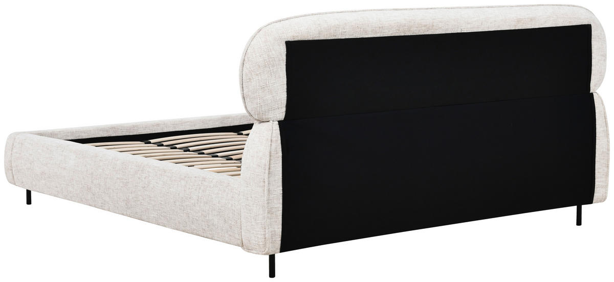 POLSTERBETT 180/200 cm, inkl. gepolstertes Kopfteil, Lattenrost,  in Beige  - Eichefarben/Beige, Design, Holz/Textil (180/200cm) - Boxxx