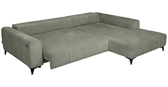 ECKSOFA  in Chenille Mintgrün  279/222 cm  - Schwarz/Mintgrün, KONVENTIONELL, Kunststoff/Textil (279/222cm) - Hom`in