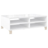 COUCHTISCH Hartglas 110/70/37,9 cm rechteckig Weiß  - Champagner/Weiß, Design, Glas/Holzwerkstoff (110/70/37,9cm) - Hom`in