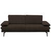 3-SITZER-SOFA in Velours Dunkelbraun  - Dunkelbraun/Beige, Design, Textil/Metall (222/89/104cm) - Dieter Knoll