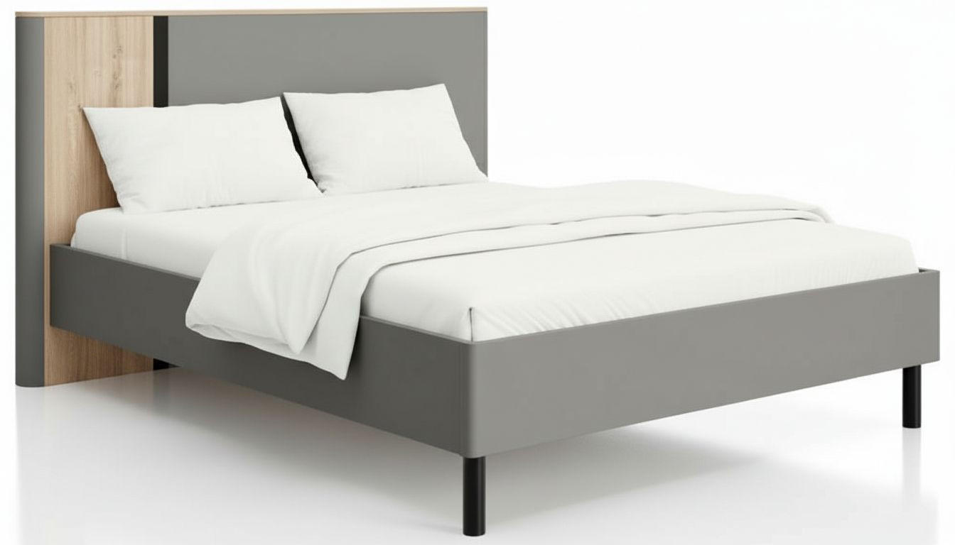 BETT 180/200 cm  Graphitfarben, Schwarz, Eiche Artisan   - Graphitfarben/Schwarz, Modern, Holzwerkstoff/Metall (180/200cm) - MID.YOU