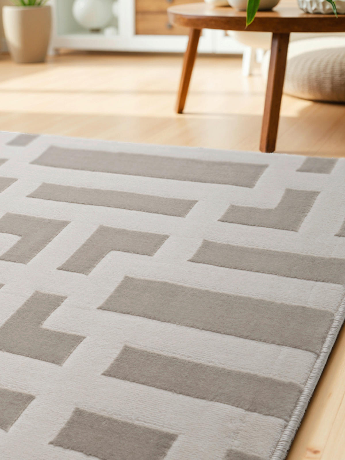 LÄUFER 80/240 cm Perles  - Creme/Grau, Design, Kunststoff (80/240cm) - Elle Decoration