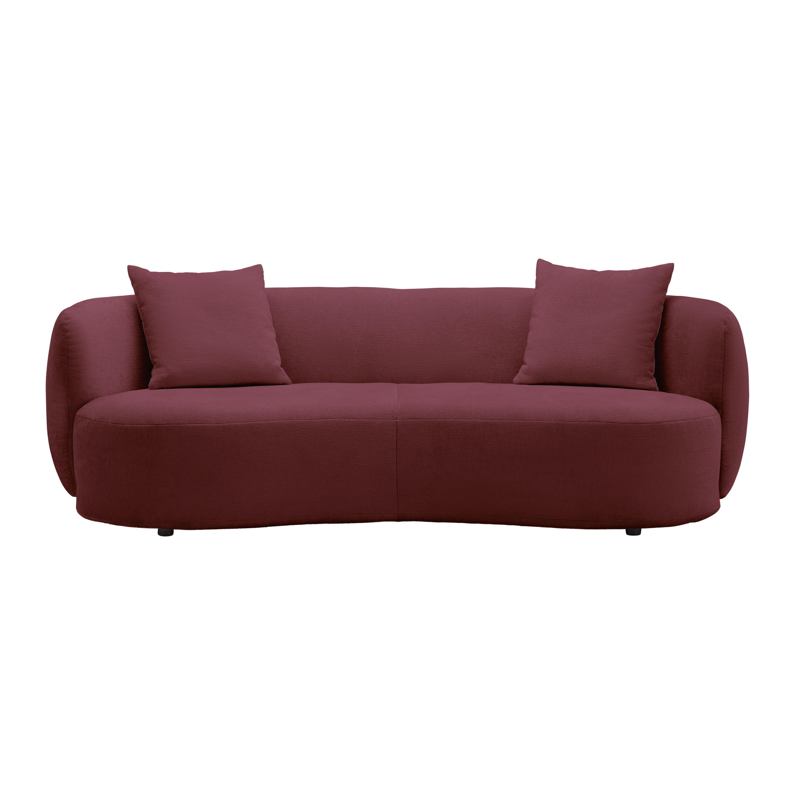 BIG SOFFA i chenille bordeaux  - bordeaux/svart, Modern, textil/plast (235/72/110cm) - MID.YOU