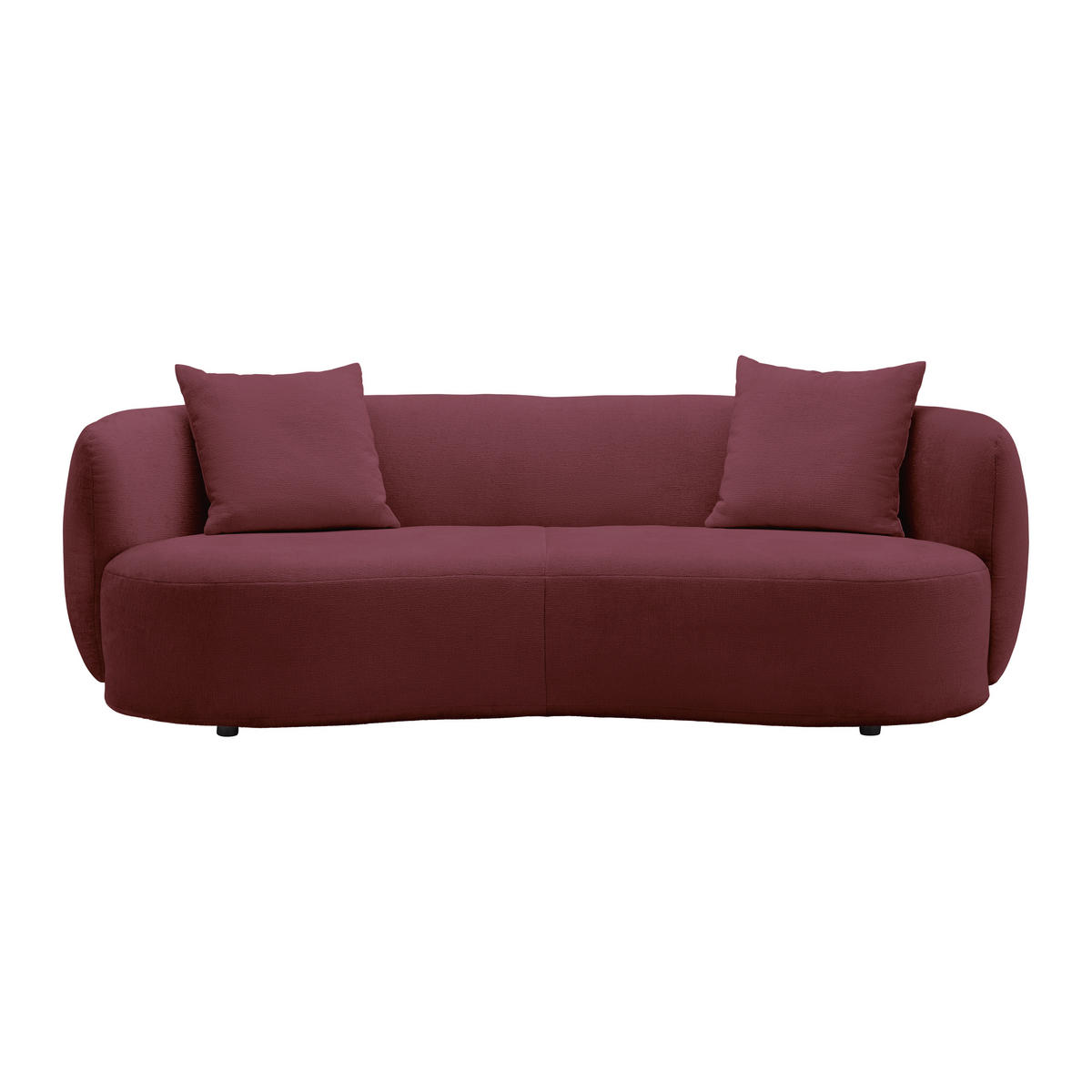 BIG SOFFA i chenille bordeaux  - bordeaux/svart, Modern, textil/plast (235/72/110cm) - MID.YOU