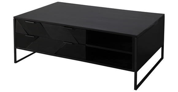 COUCHTISCH in Holz, Metall 118/70/45 cm - Schwarz/Akaziefarben, Trend, Holz/Metall (118/70/45cm) - Ambia Home