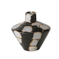 VÁZA  - fekete/fehér, Basics, üveg (13,5/12,8cm) - Boltze Home