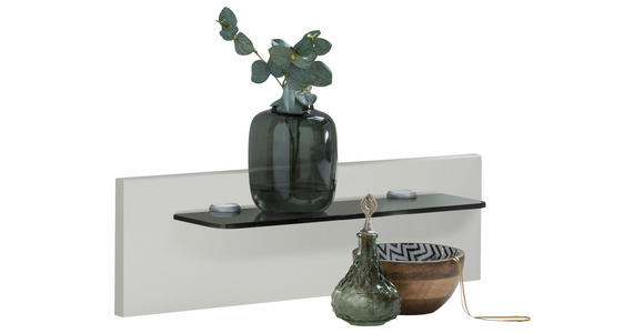 NACHTKOMMODENPANEEL 40/20/12 cm  in  - Weiß/Grau, KONVENTIONELL, Glas/Holzwerkstoff (40/20/12cm) - Dieter Knoll