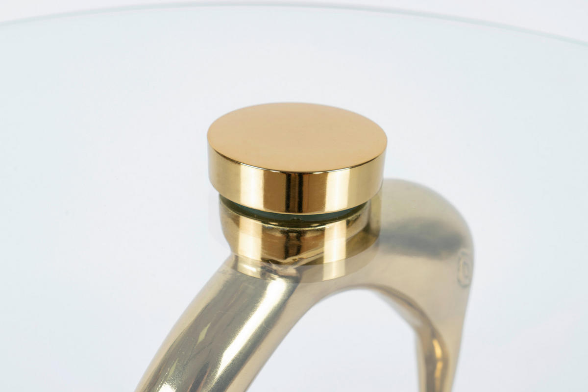 BEISTELLTISCH in Metall 40/40/58 cm  - Goldfarben, Design, Glas/Metall (40/40/58cm) - Kayoom