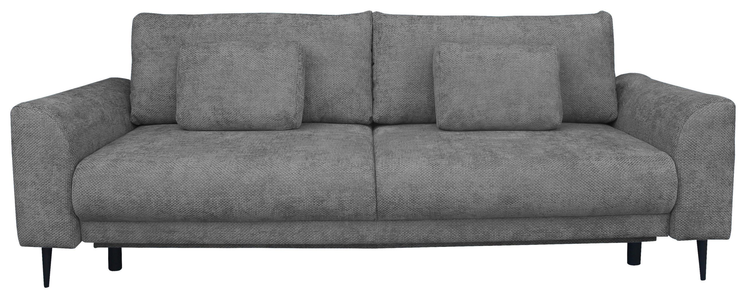 SCHLAFSOFA Chenille Grau  - Schwarz/Grau, KONVENTIONELL, Textil/Metall (235/90/104cm) - Carryhome