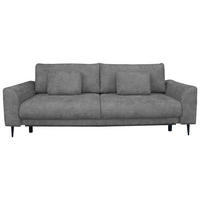 SCHLAFSOFA  mit Liegefunktion, Schlafen auf Sitzhöhe, Rücken echt Chenille Grau  - Schwarz/Grau, KONVENTIONELL, Textil/Metall (235/90/104cm) - Carryhome