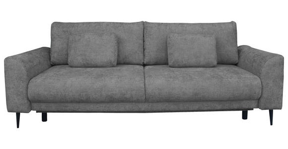 SCHLAFSOFA  mit Liegefunktion, Schlafen auf Sitzhöhe, Rücken echt Chenille Grau  - Schwarz/Grau, KONVENTIONELL, Textil/Metall (235/90/104cm) - Carryhome