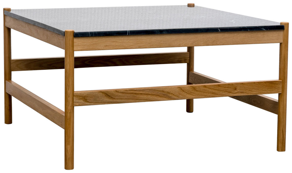 DOHÁNYZÓASZTAL fa, kő   - natúr/fekete, Modern, kő/fa (80/45/80cm) - MID.YOU