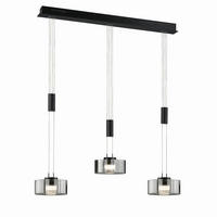LED-HÄNGLAMPA Lavin 100/20/160 cm  - Design, metall/glas (100/20/160cm) - Fischer & Honsel