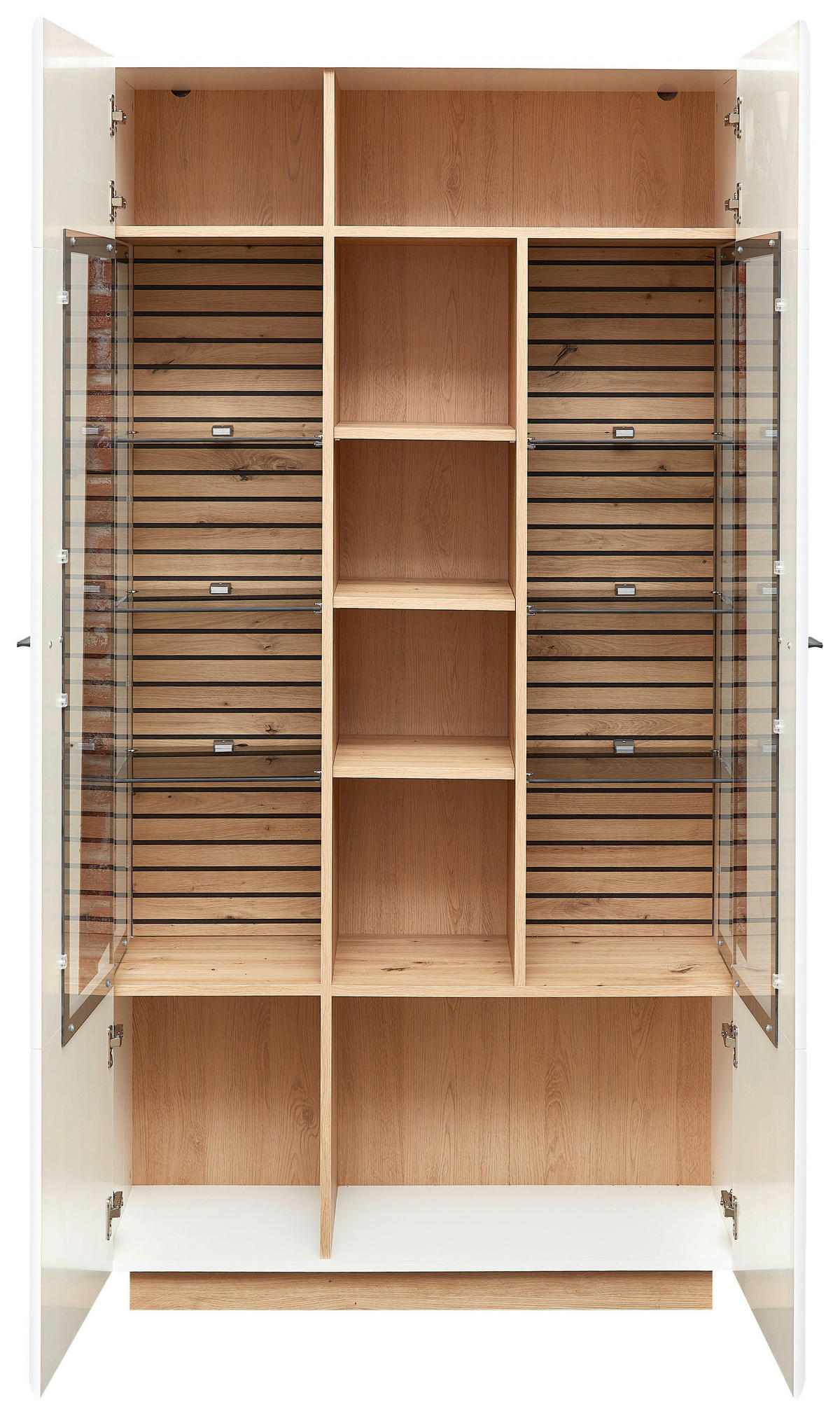 VITRINE  in Weiß, Eiche Artisan - Anthrazit/Eiche Artisan, Design, Glas/Holzwerkstoff (98/190/40cm) - Stylife