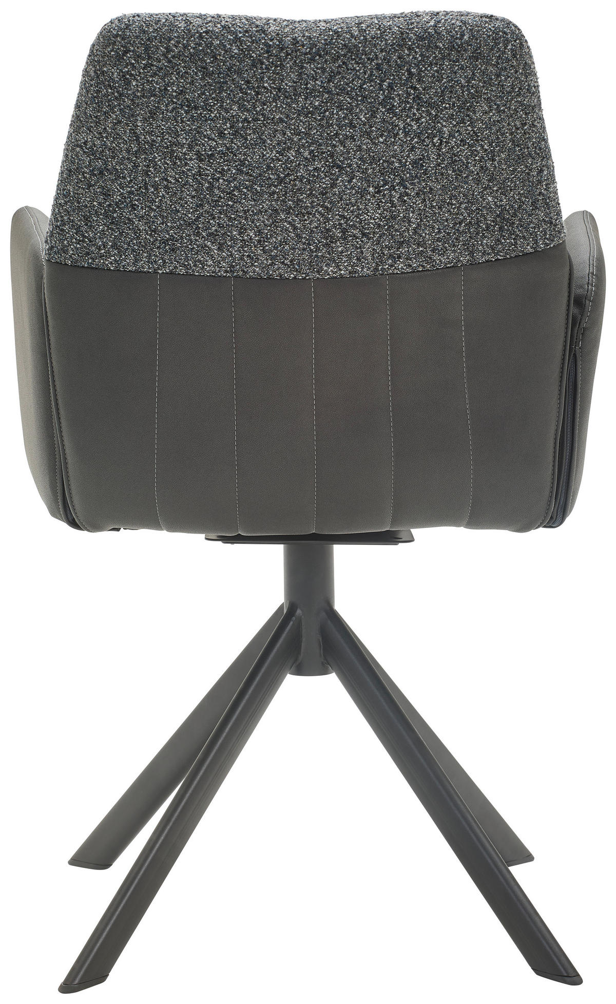 ARMLEHNSTUHL  in Lederlook, Webstoff  - Anthrazit/Schwarz, Konventionell, Textil/Metall (57/87/63cm) - Valdera