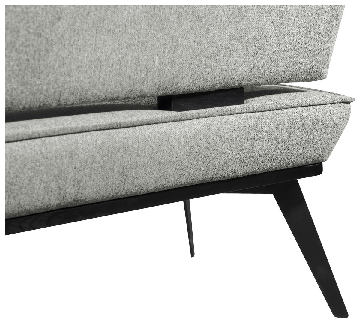 ECKBANK 165/235 cm Webstoff Schwarz, Hellgrau Buche massiv   - Hellgrau/Schwarz, Basics, Holz/Textil (165/235cm) - Carryhome