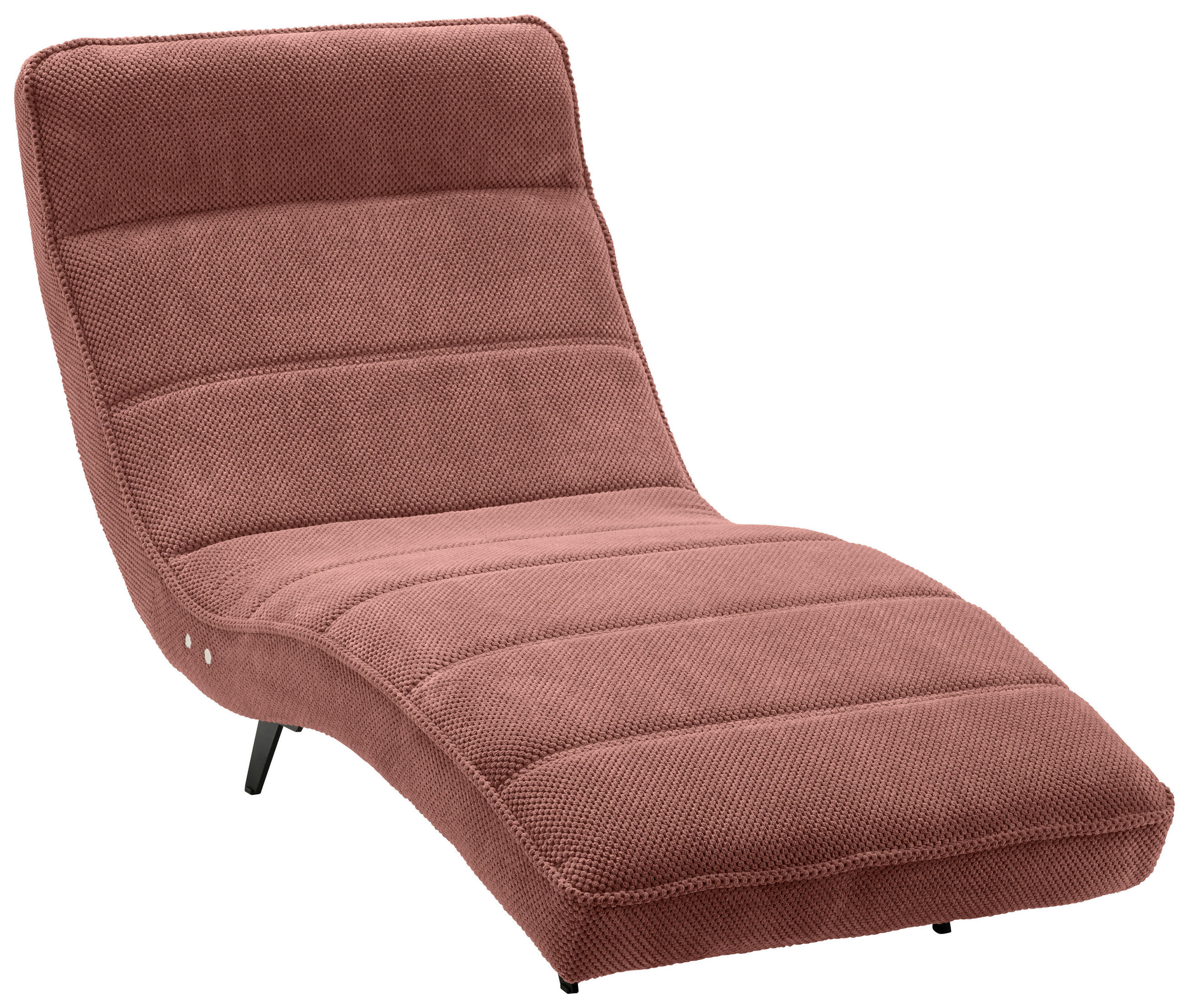 RELAXLIEGE in Webstoff Altrosa  - Schwarz/Altrosa, Design, Textil/Metall (78/83/168cm) - Welnova