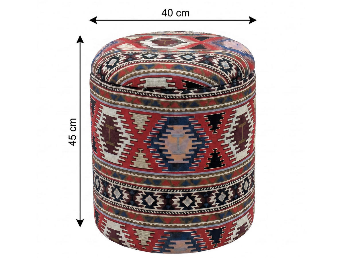 HOCKER Textil Multicolor  - Multicolor, Design, Textil (40/45/40cm) - Livetastic