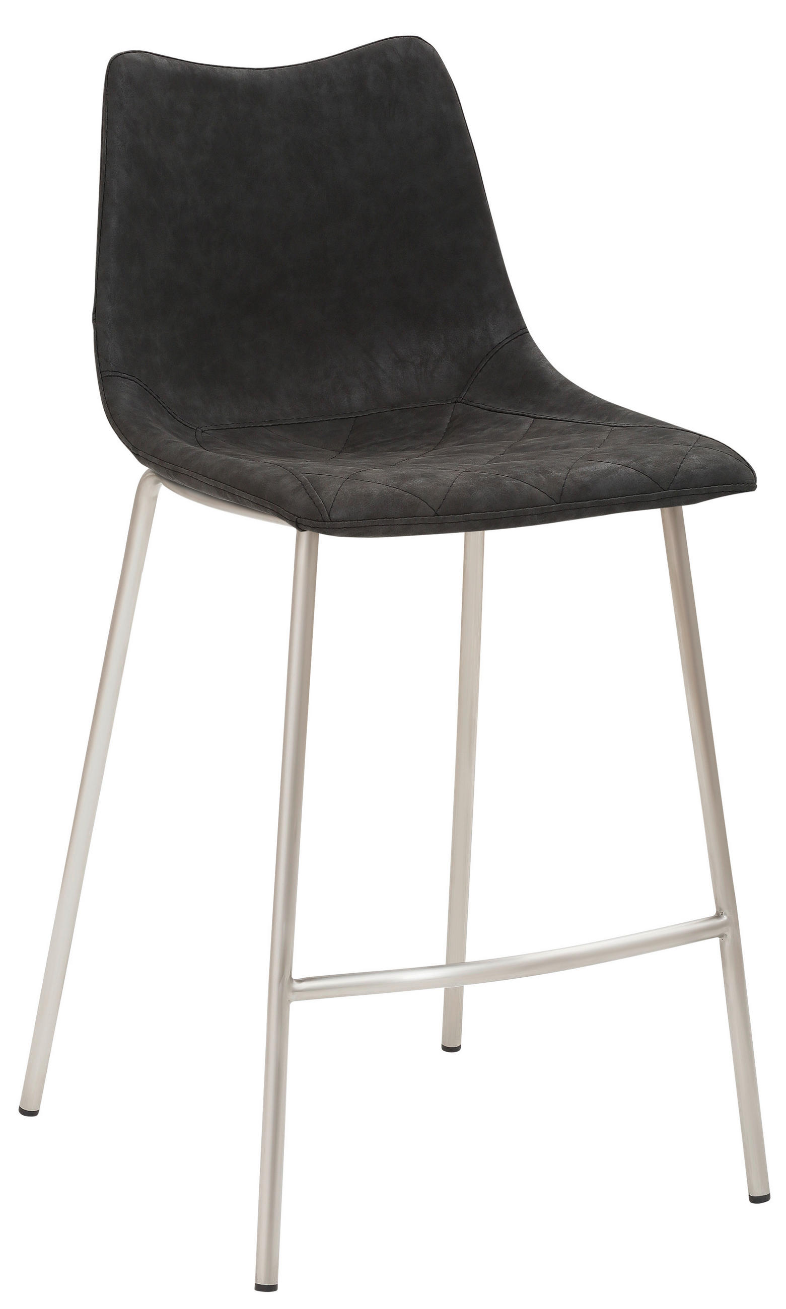 TRESENSTUHL in Schwarz, Edelstahlfarben  - Edelstahlfarben/Schwarz, KONVENTIONELL, Textil/Metall (49/99,5/55cm) - Livetastic