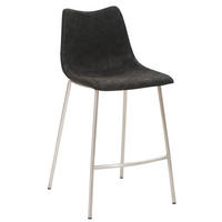 TRESENSTUHL Lederlook Schwarz, Edelstahlfarben abwischbar  - Edelstahlfarben/Schwarz, KONVENTIONELL, Textil/Metall (49/99,5/55cm) - Livetastic