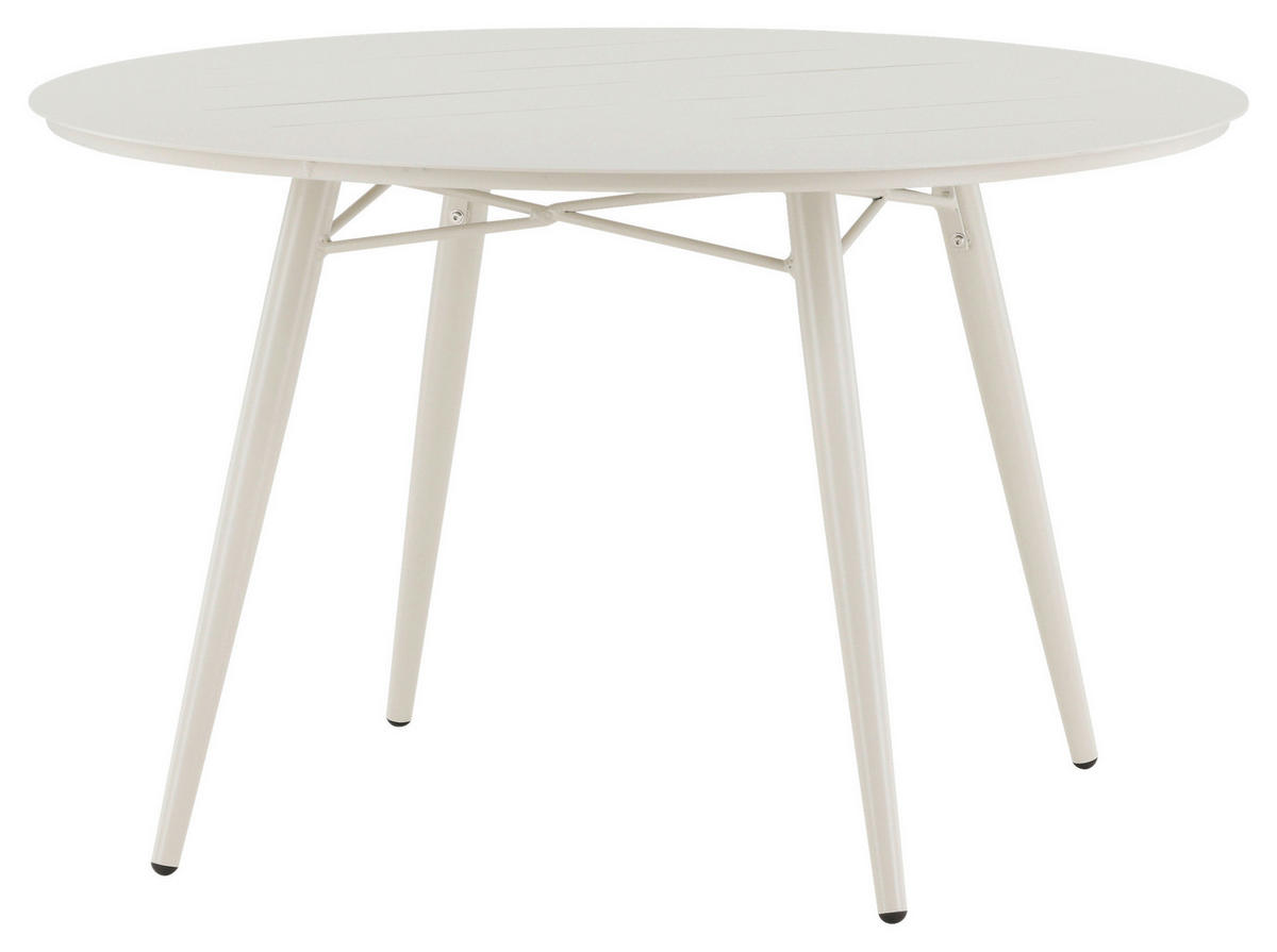UTEBORD metall rund  - beige, Klassisk, metall (120/120/75cm) - Gardenson