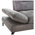 ECKSOFA Dunkelgrau Mikrofaser  - Dunkelgrau/Schwarz, KONVENTIONELL, Textil/Metall (284/176cm) - Carryhome