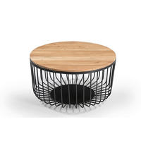 KLUBSKA MIZA, barve akacije  - barve akacije, Design, kovina/les (78/78/45cm) - Carryhome