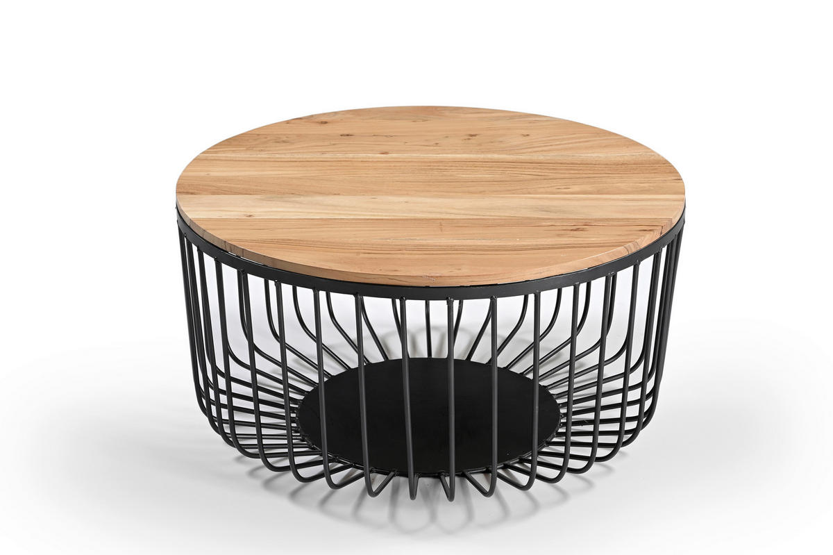 KLUBSKA MIZA, barve akacije  - barve akacije, Design, kovina/les (78/78/45cm) - Carryhome