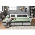 ECKSOFA  in Flachgewebe Weiß, Olivgrün  175/271 cm  - Weiß/Olivgrün, Design, Kunststoff/Textil (175/271cm) - Xora