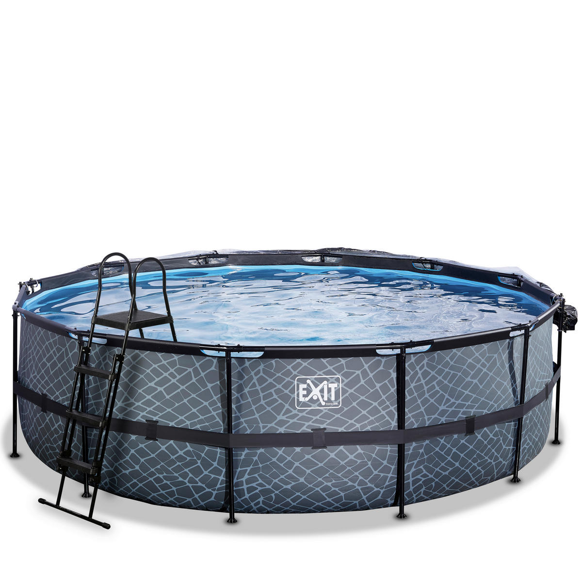 EXIT POOL STONE 488X122 488/122 cm  - Grau, KONVENTIONELL, Metall (488/122cm) - EXIT Toys
