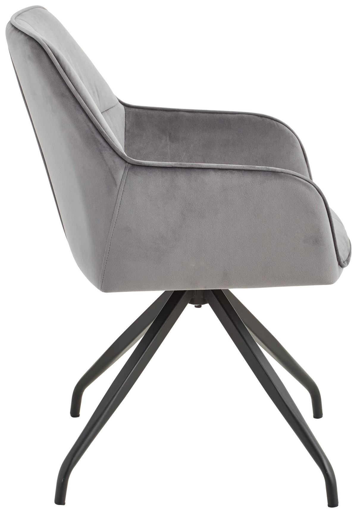 ARMLEHNSTUHL  in Eisen Samt  - Schwarz/Grau, MODERN, Holz/Textil (57/83,5/60cm) - Livetastic