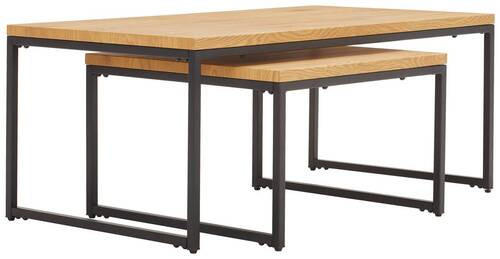 COUCHTISCH in Metall, Holzwerkstoff  - Eichefarben/Schwarz, Design, Holzwerkstoff/Metall (110/60/45/38/60/60cm) - PBJ
