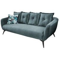 3-SITZER-SOFA  in Velours Blau, Multicolor  - Blau/Multicolor, MODERN, Holz/Textil (236/94/103cm) - Livetastic
