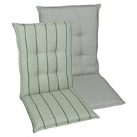 SESSEL-/WENDEAUFLAGE Streifen  - Salbeigrün, Basics, Textil (50/7/108cm)