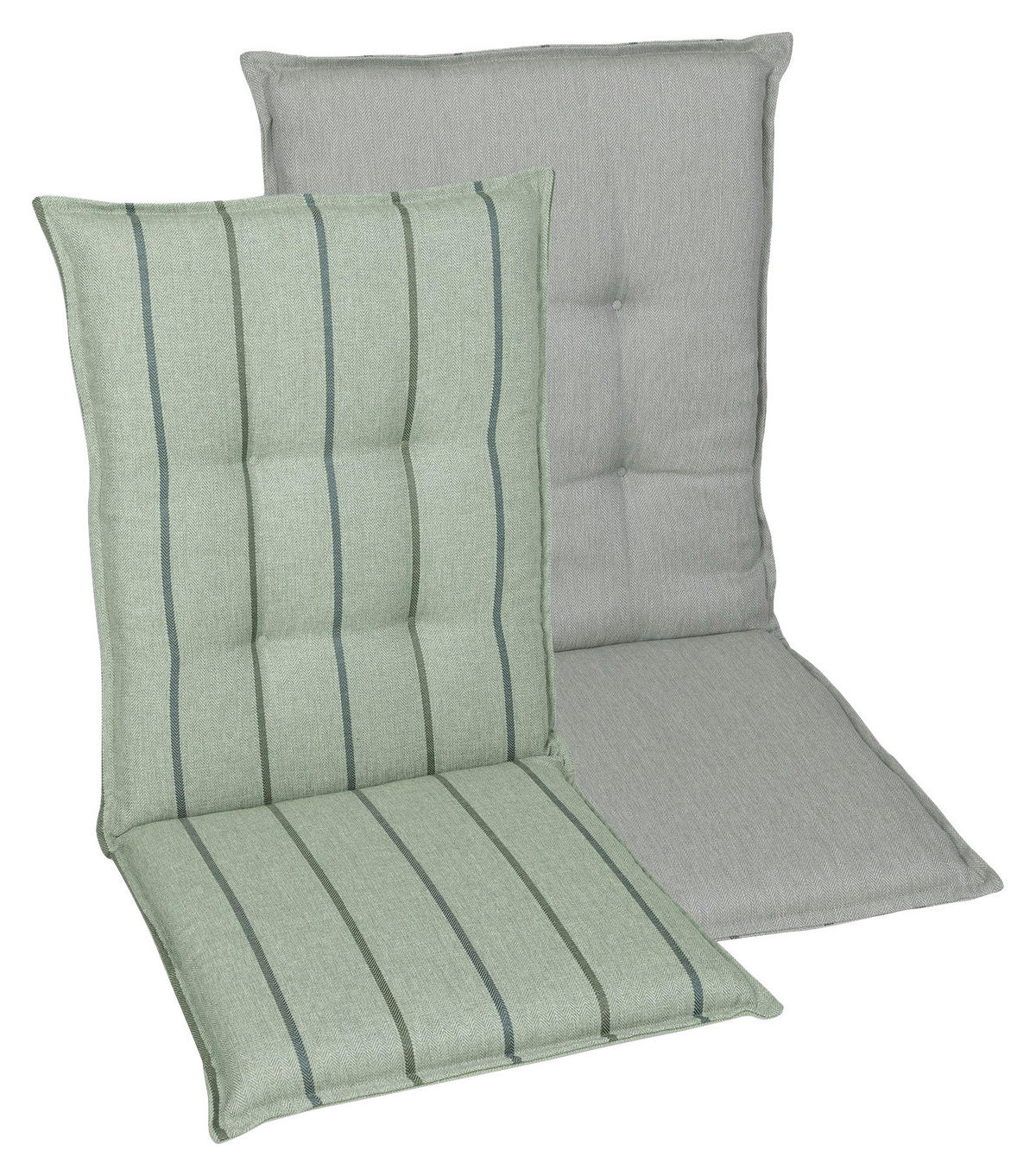 SESSEL-/WENDEAUFLAGE Streifen  - Salbeigrün, Basics, Textil (50/7/108cm)