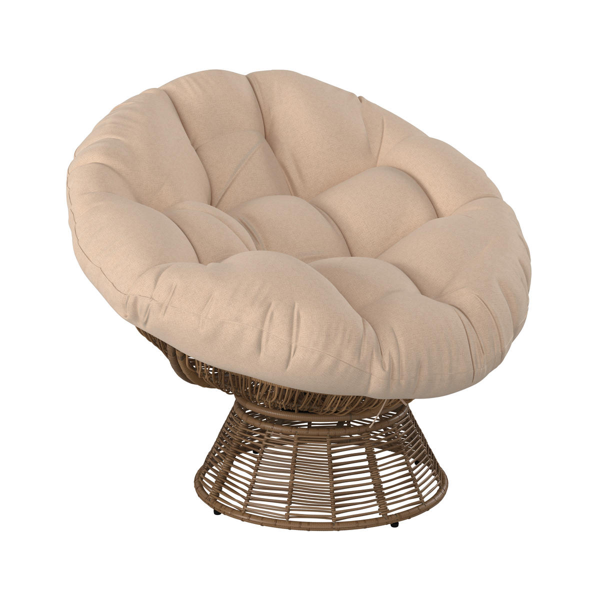 GARTEN-RELAXSESSEL Stahl  - Beige/Braun, KONVENTIONELL, Kunststoff/Metall (96/86/78cm) - Ambia Garden