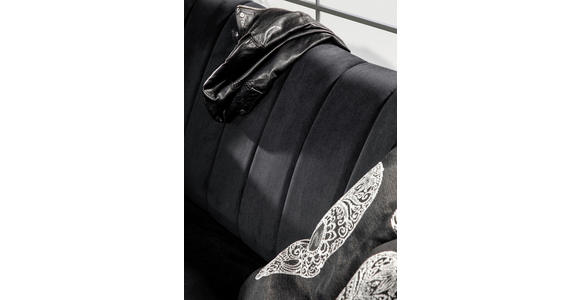 2-SITZER-SOFA in Chenille Schwarz  - Schwarz, Design, Holz/Textil (168/96/75cm) - Ambia Home