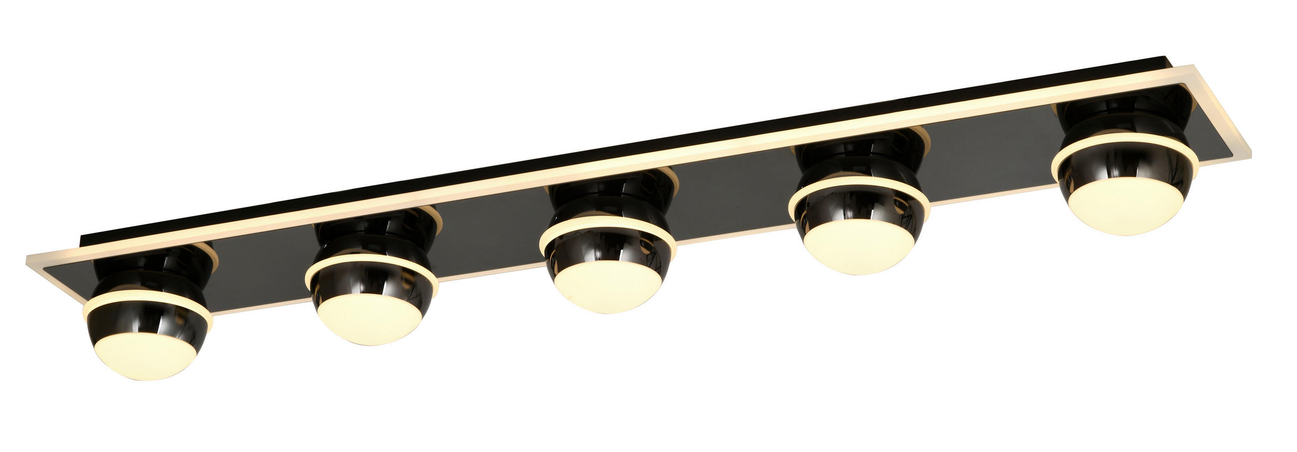 LED-DECKENLEUCHTE Biarritz 40/40/14 cm  - Schwarzchrom, Design, Kunststoff/Metall (40/40/14cm)