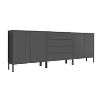 SIDEBOARD Mailand Set 5 + MF  in 237/86/33 cm  - Anthrazit, MODERN, Holzwerkstoff/Metall (237/86/33cm) - MID.YOU