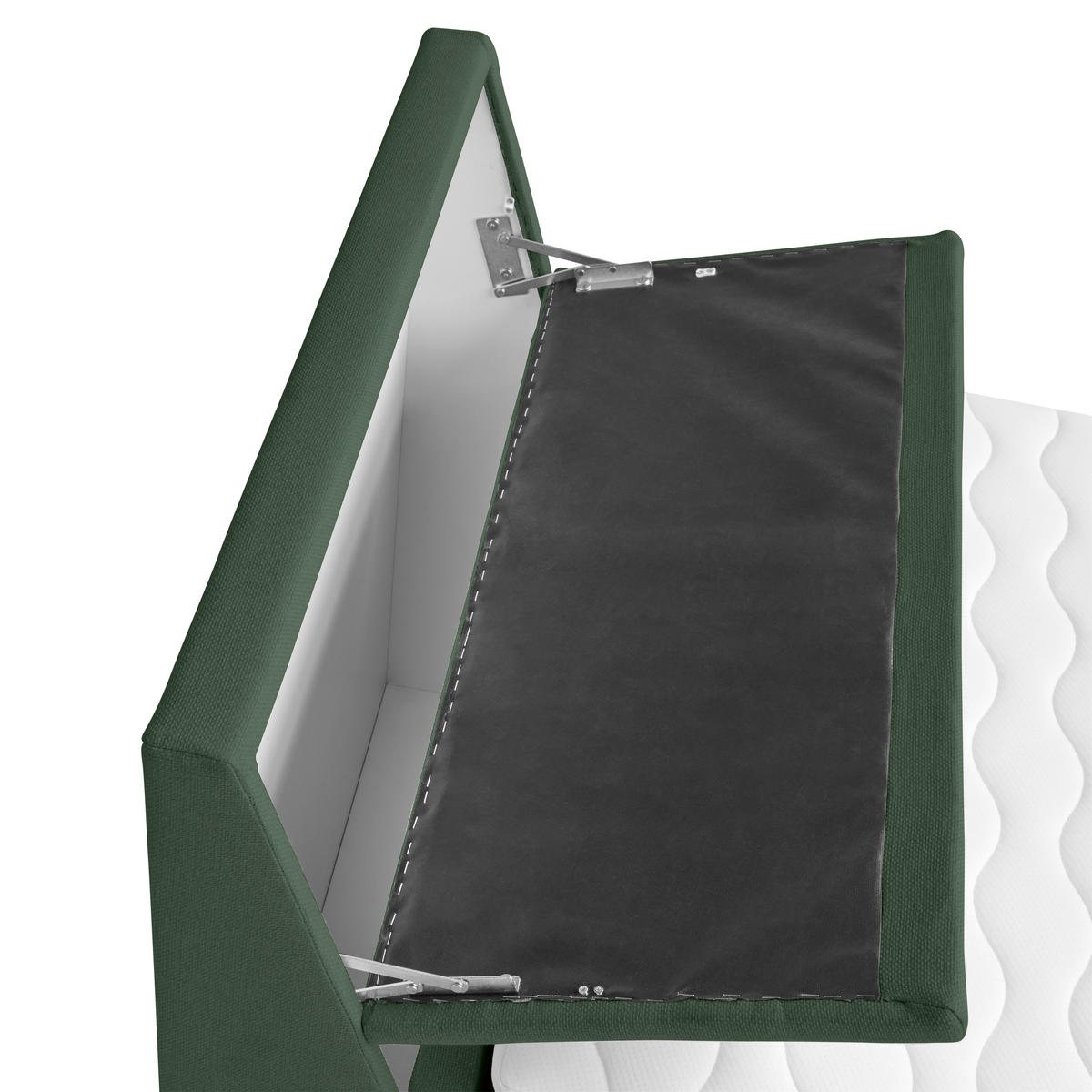 BOXSPRING-ÁGY 100/200 cm  zöld  - fekete/zöld, Modern, textil/fa (100/200cm) - MID.YOU
