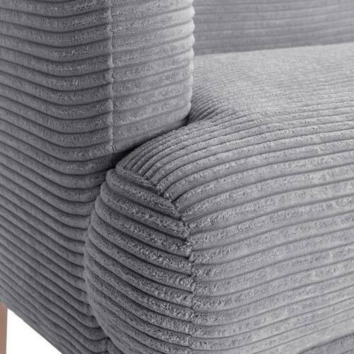 SITZBANK in Textil Hellgrau, Anthrazit  - Anthrazit/Hellgrau, Design, Holz/Textil (190/83/70cm) - Landscape