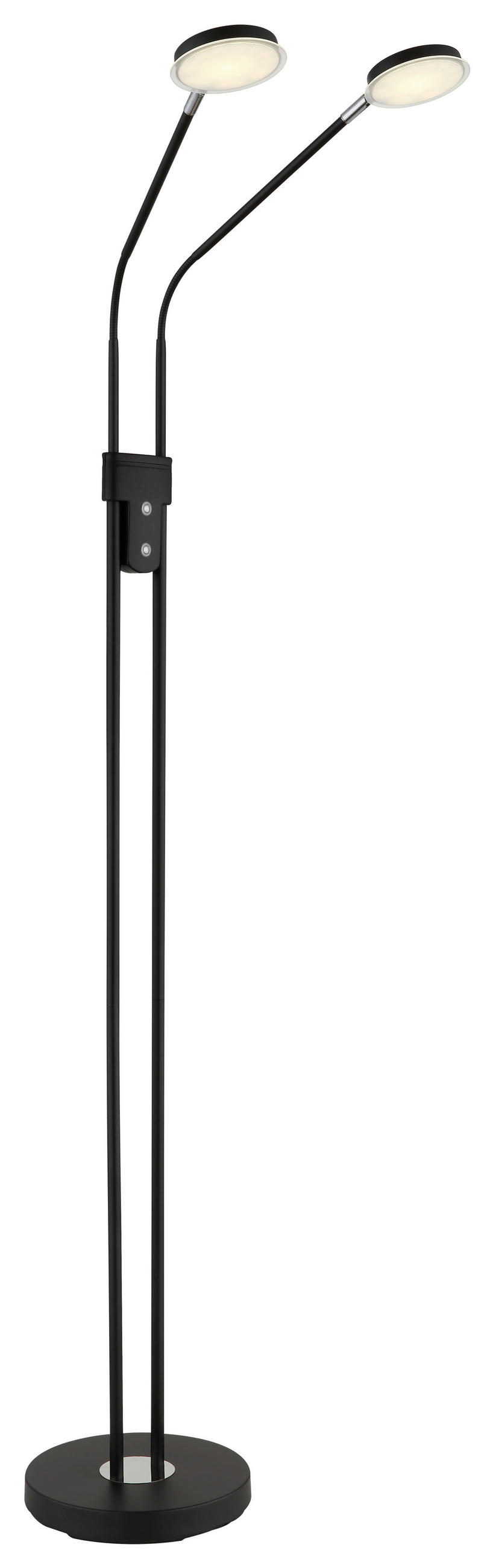 LED-STEHLEUCHTE Silvio 93/25 cm  - Schwarz/Weiß, Design, Kunststoff/Metall (93/25cm) - Globo